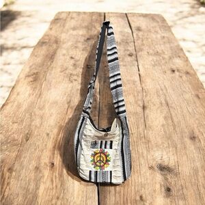 Bohemian Black and White Large Crossbody/Shoulder Bag